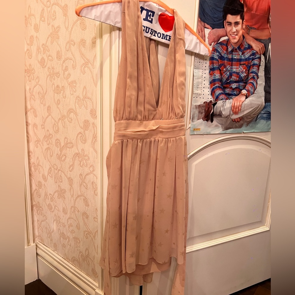 PINK AND SPARKLY TIE UP DRESS